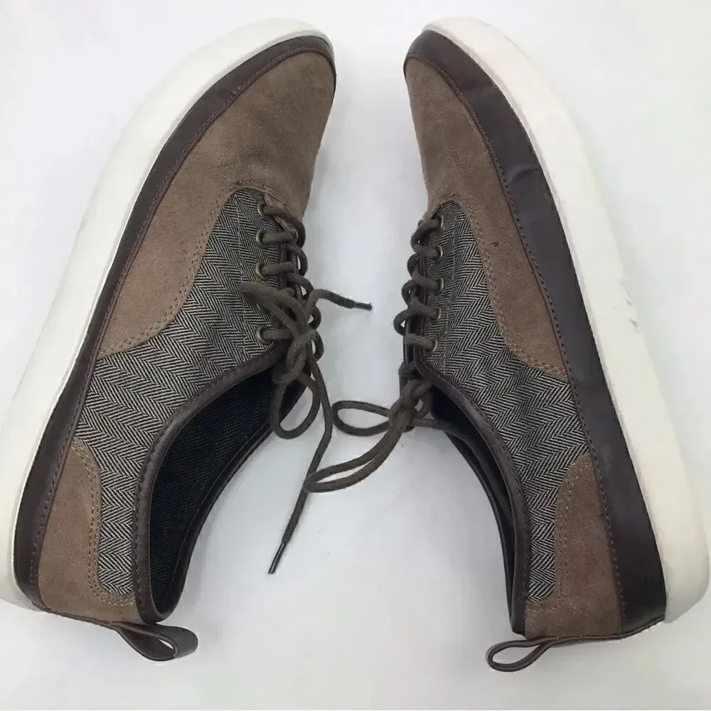 Roberto Vasi Brown Suede and Tweed Lace Up Casual Shoes